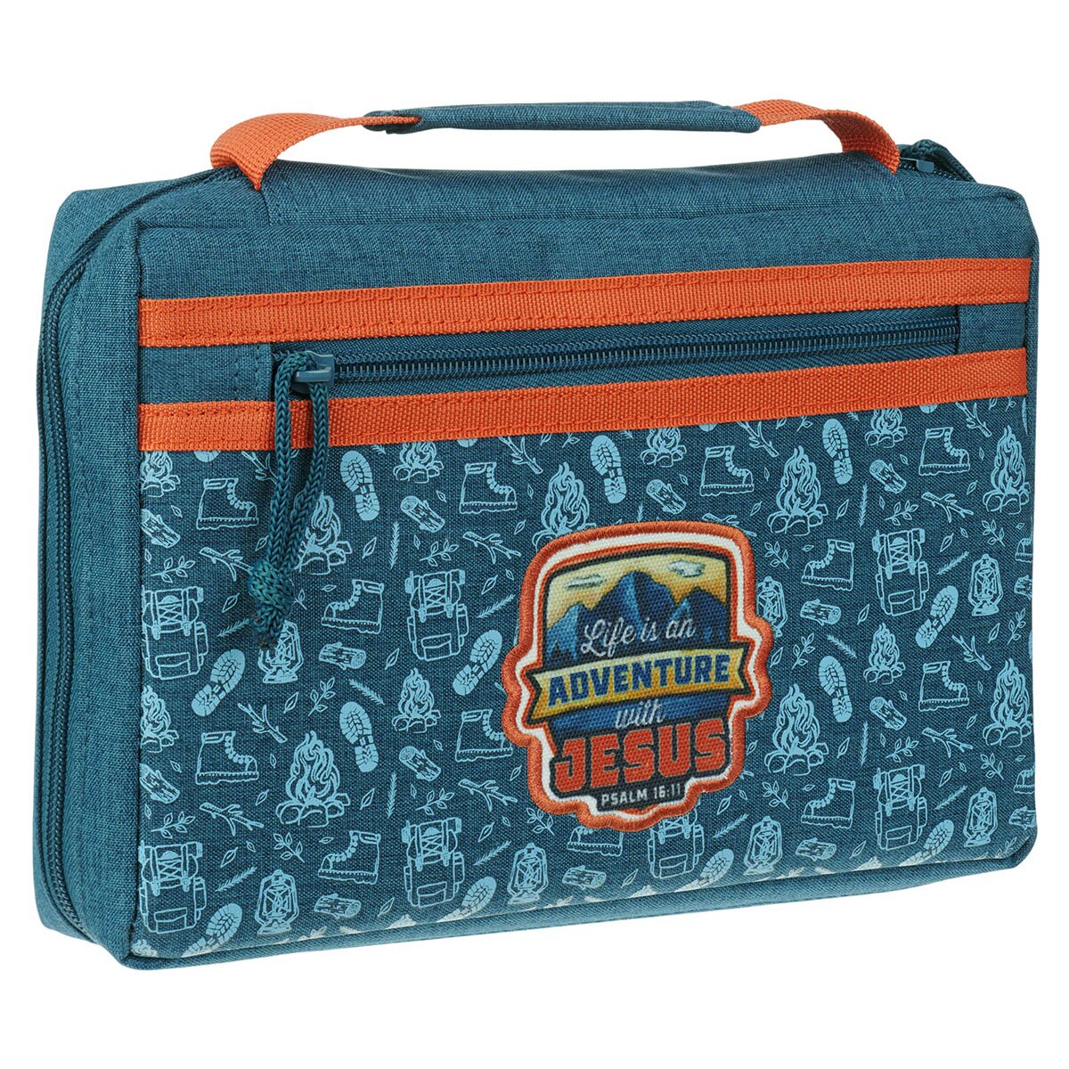Adventure with Jesus Teal and Orange Fashion Bible Cover - Psalm 16:11