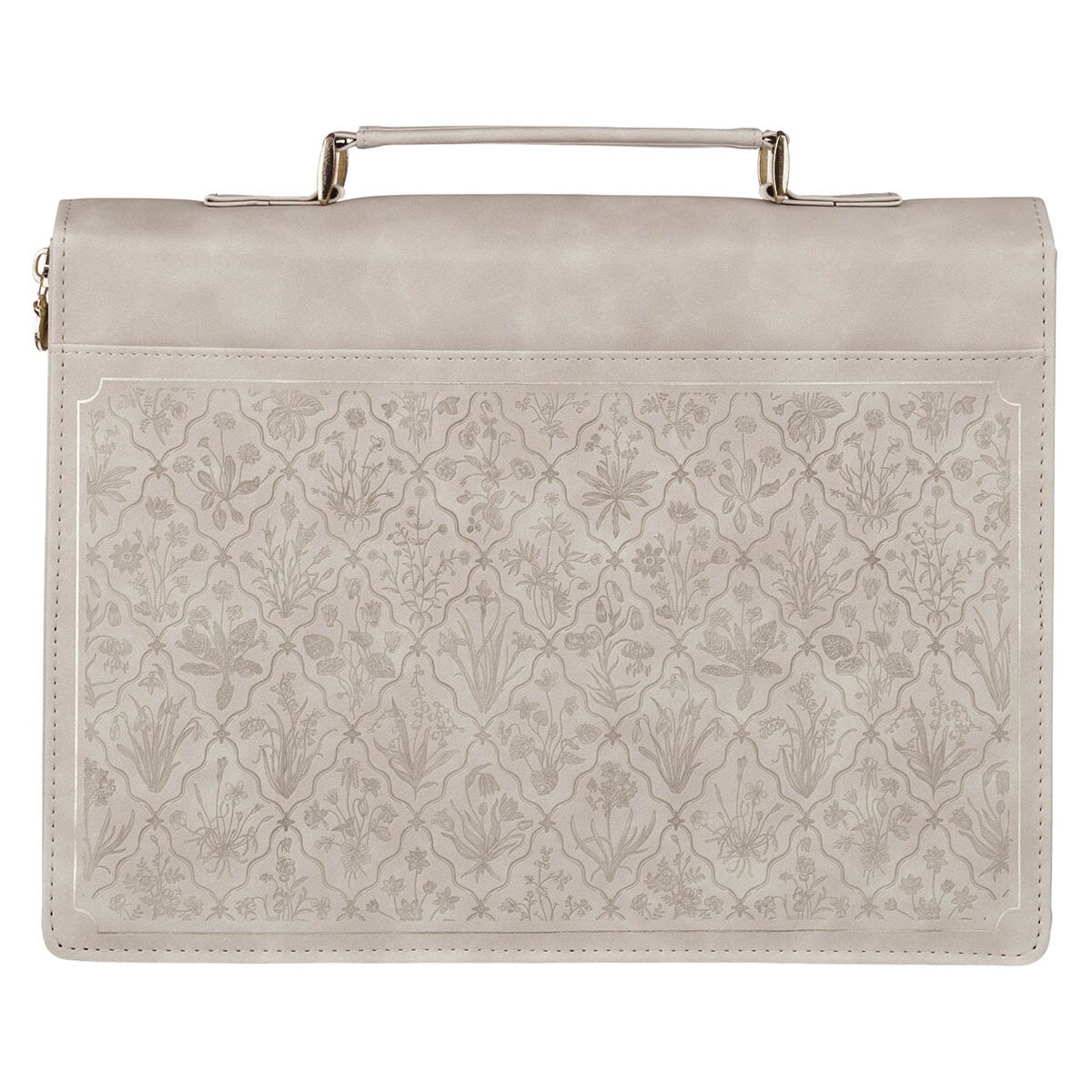 Sufficient Grace Taupe Wildflower Tapestry Faux Leather Fashion Bible Cover - 2 Corinthians 12:9