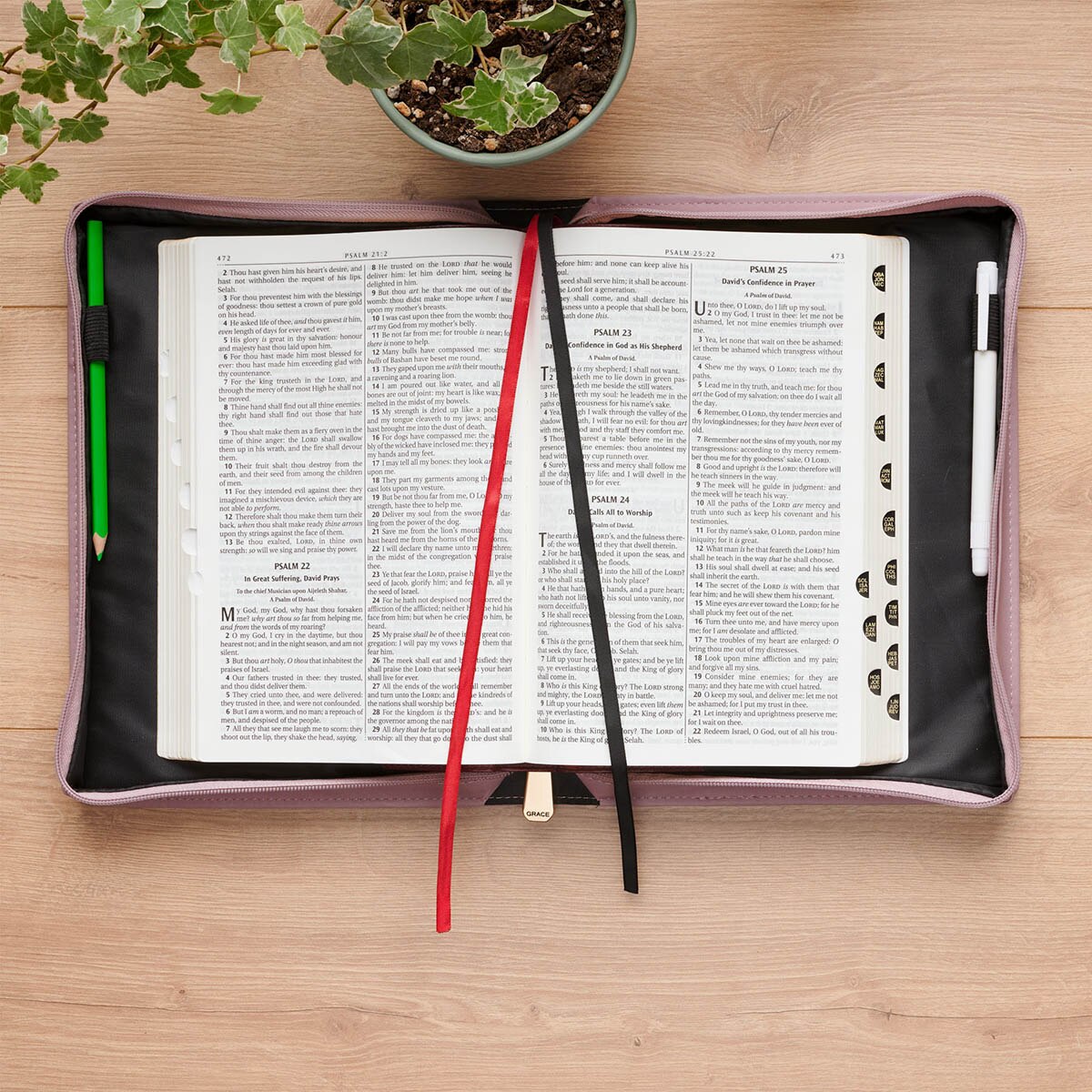 Always Be Joyful Dusty Mauve Faux Leather Fashion Bible Cover - 1 Thessalonians 5:16