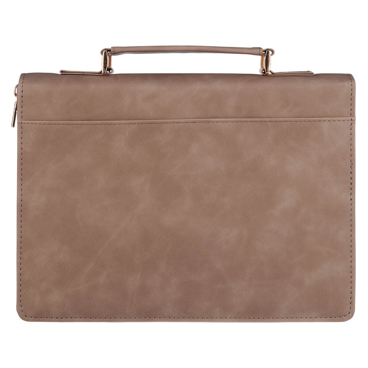 I Am With You Always Tan and Brown Faux Leather Classic Bible Cover - Matthew 28:20