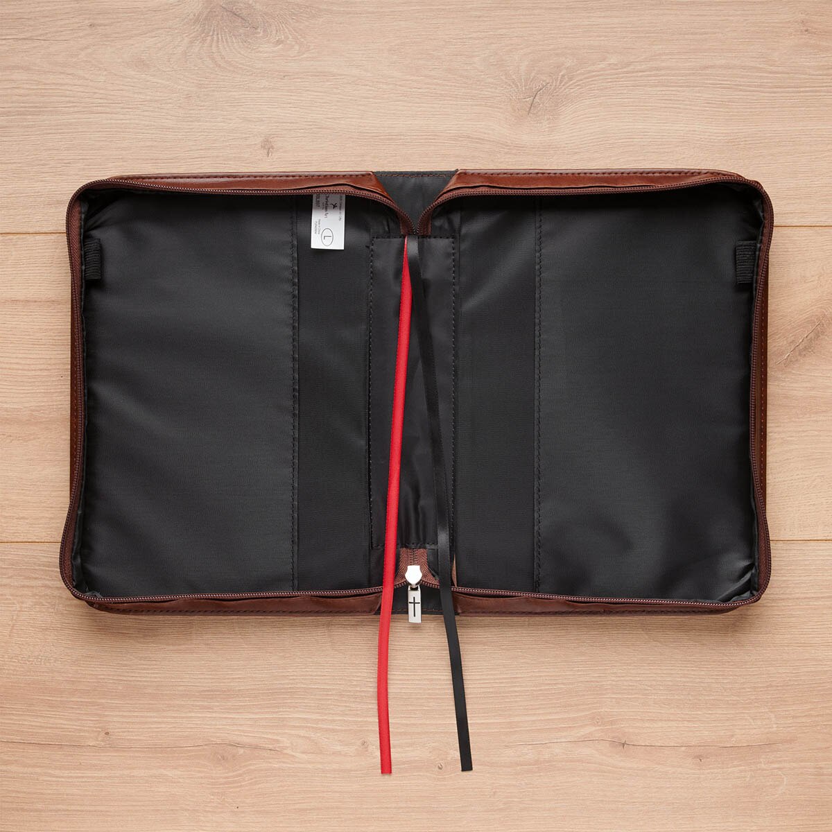 The Lord is My Strength Lion Honey-brown Faux Leather Classic Bible Cover - Exodus 15:2