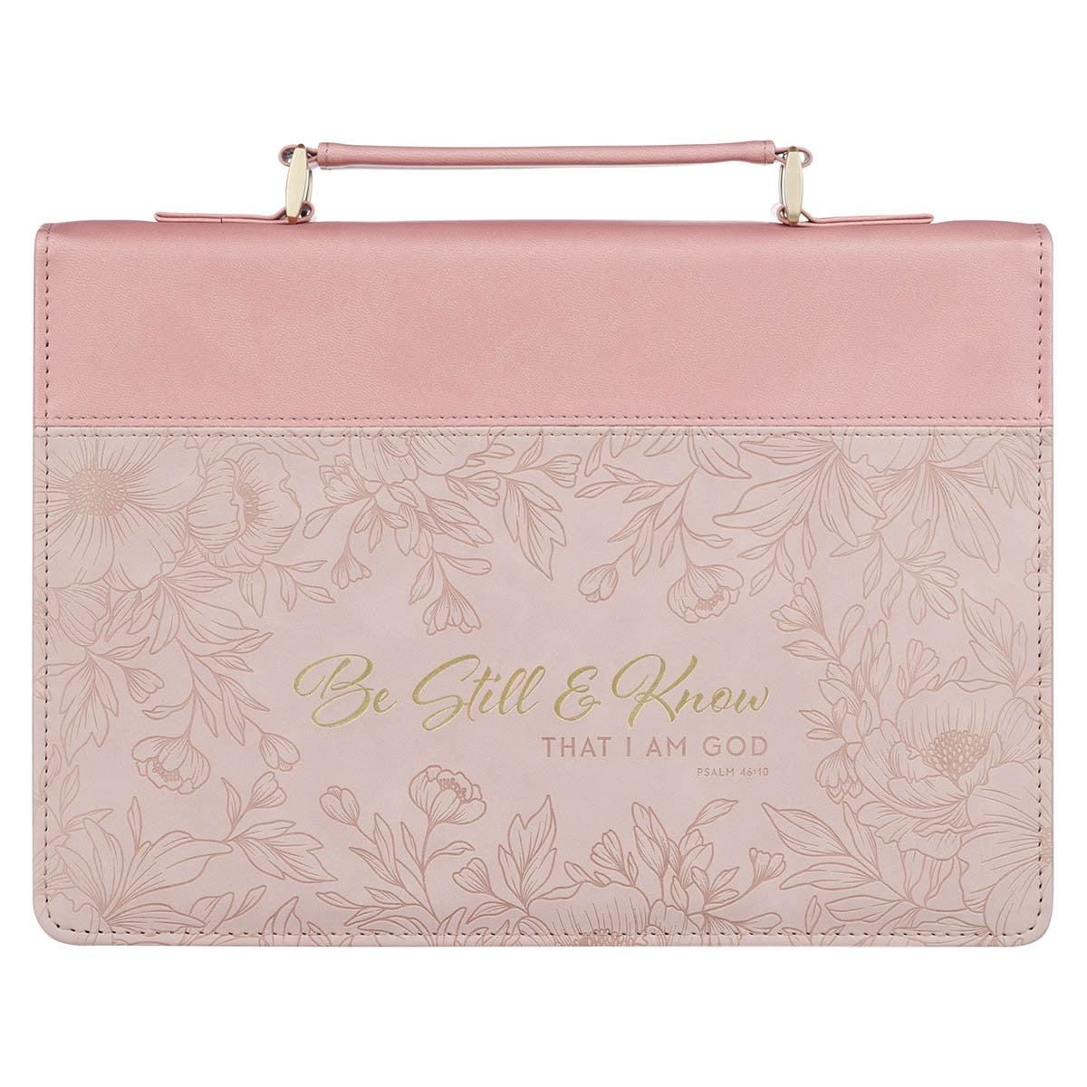 Be Still and Know Pink Floral Faux Leather Fashion Bible Cover - Psalm 46:10