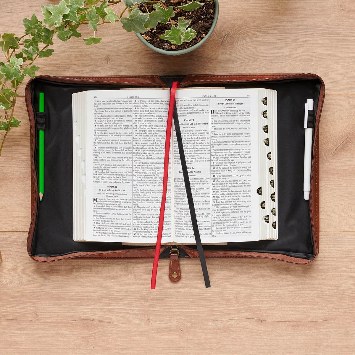 Stand Firm Espresso and Honey-brown Faux Leather Classic Bible Cover - 1 Corinthians 16:13