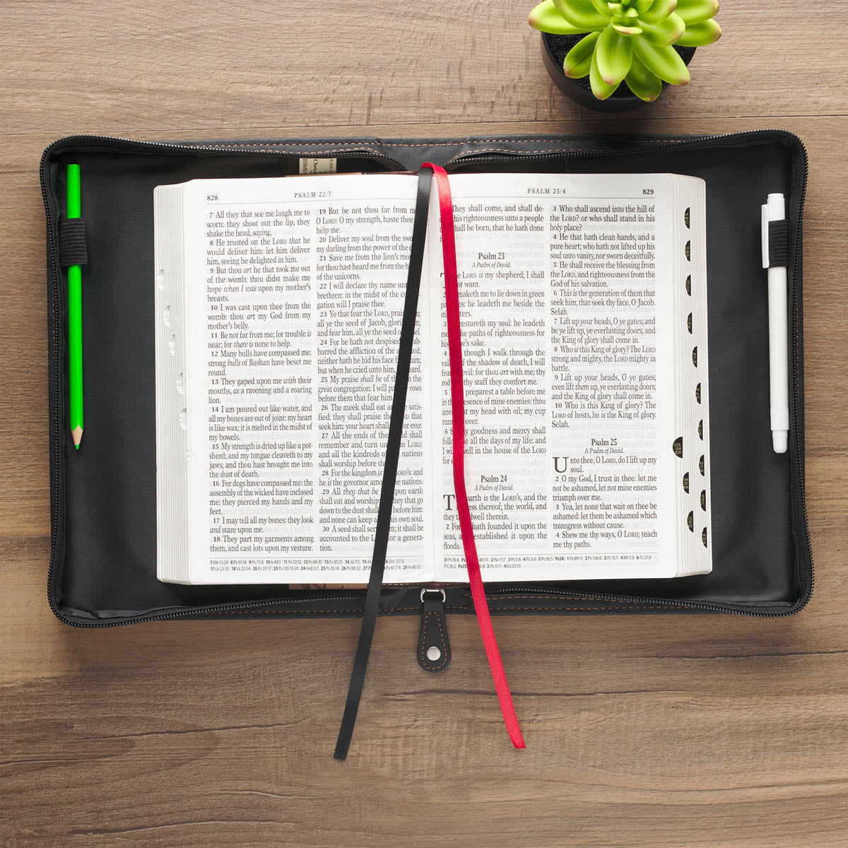 Be Strong Black Faux Leather Classic Bible Cover - Ephesians 6:10