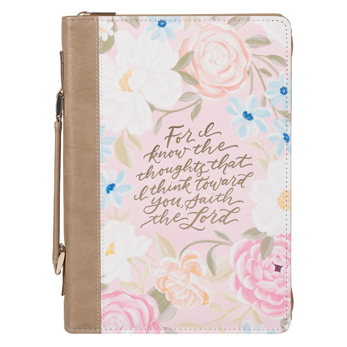 Thoughts I Think Towards You Pink Floral Bible Cover Jer29:11