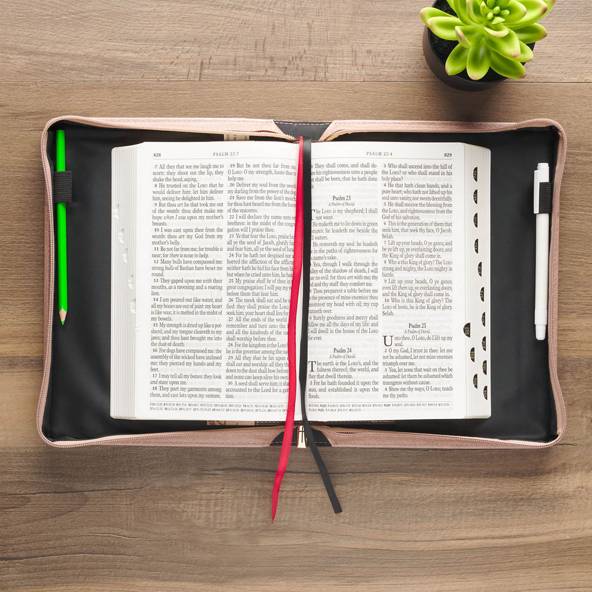 Strength and Honor Pink Floral Faux Leather Fashion Bible Cover - Proverbs 31:25