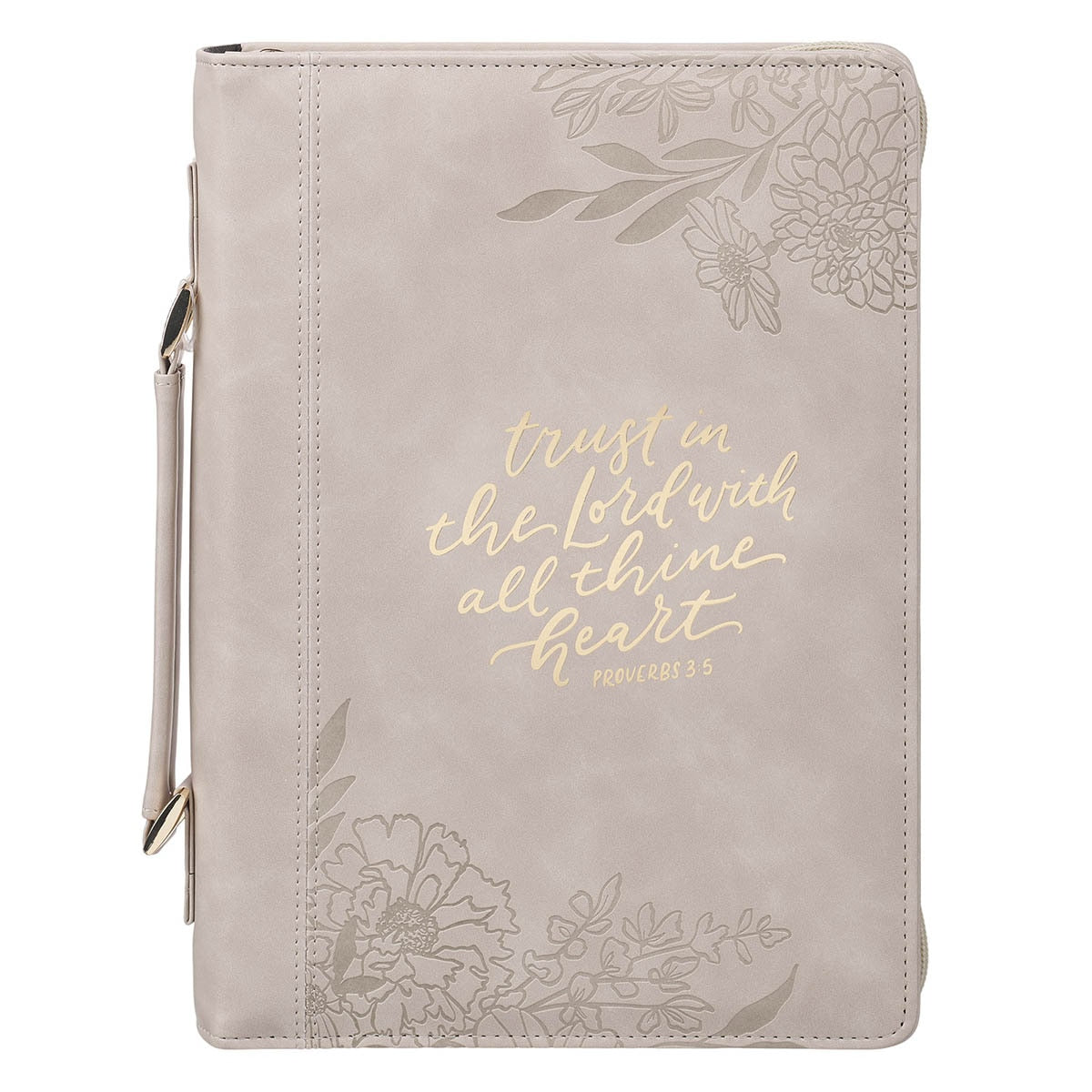 Trust in the Lord Taupe Faux Leather Fashion Bible Cover - Proverbs 3:5