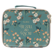 Be Still and Know Teal Two-fold Organizer Bible Case - Psalm 46:10