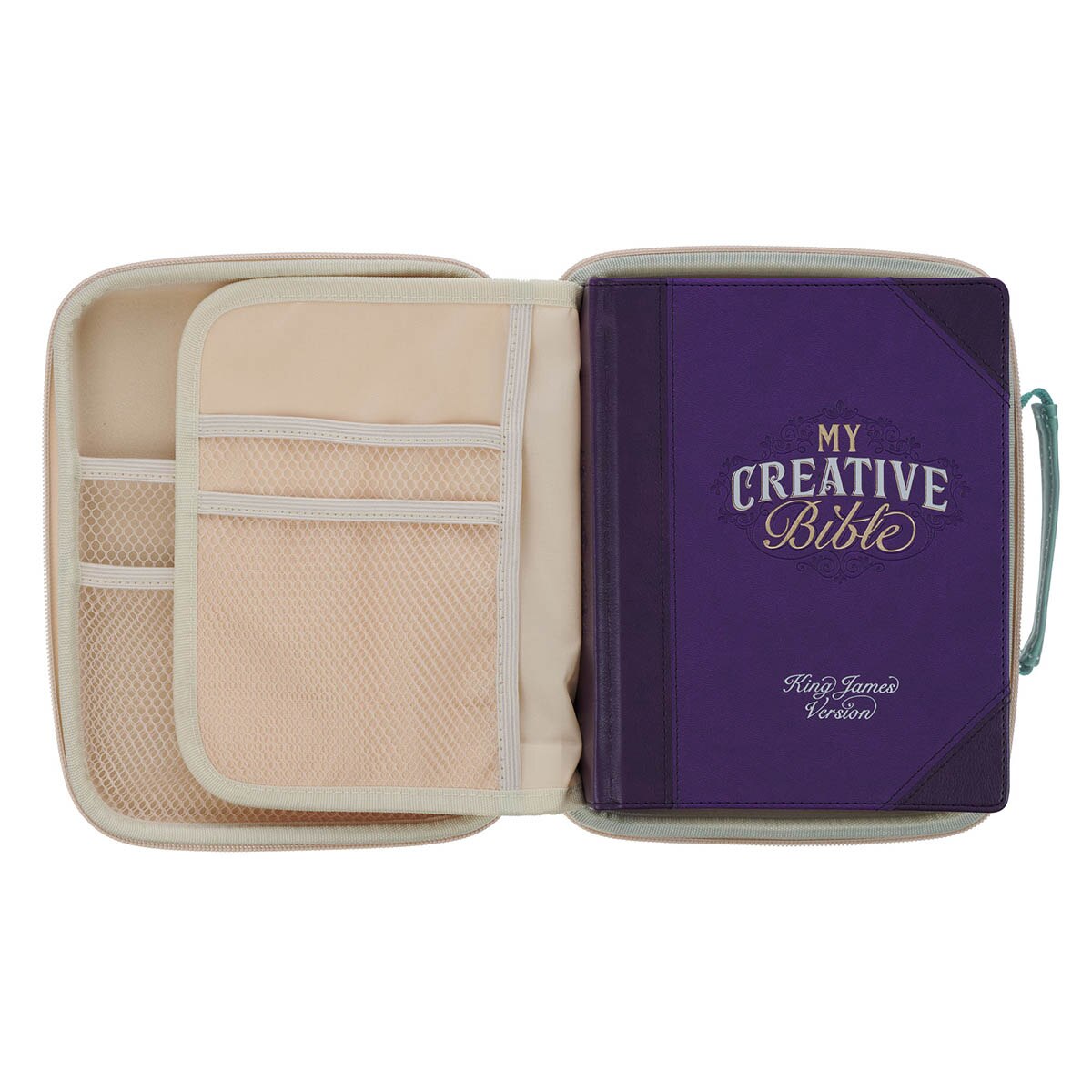 Be Still and Know Teal Two-fold Organizer Bible Case - Psalm 46:10