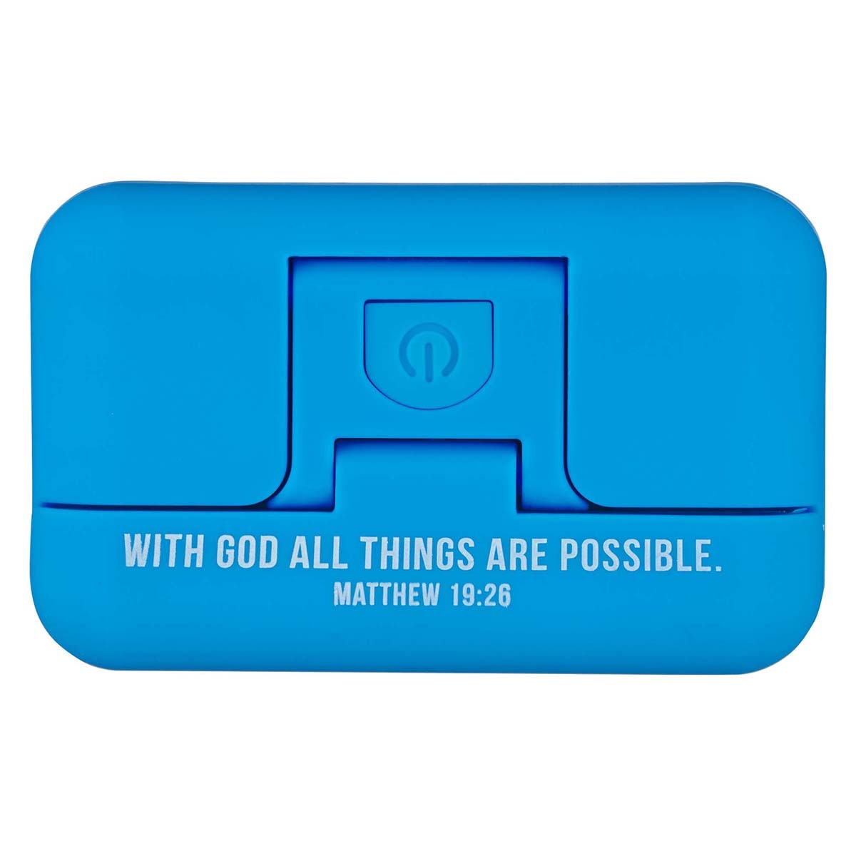 With God All Things Are Possible Blue Adjustable Clip-on Book Light - Matthew 16:26