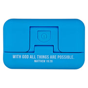 With God All Things Are Possible Blue Adjustable Clip-on Book Light - Matthew 16:26
