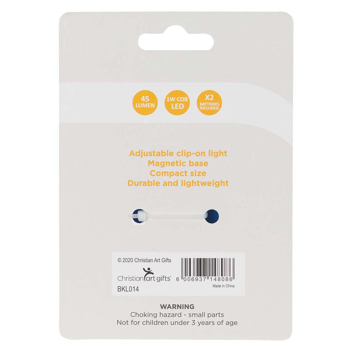 With God All Things Are Possible Blue Adjustable Clip-on Book Light - Matthew 16:26