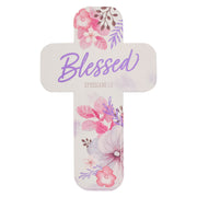 Blessed Purple Floral Cross Bookmark Set  - Ephesians 1:3