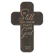 Be Still and Know Brown Woodgrain Cross Bookmark Set  - Psalm 46:10