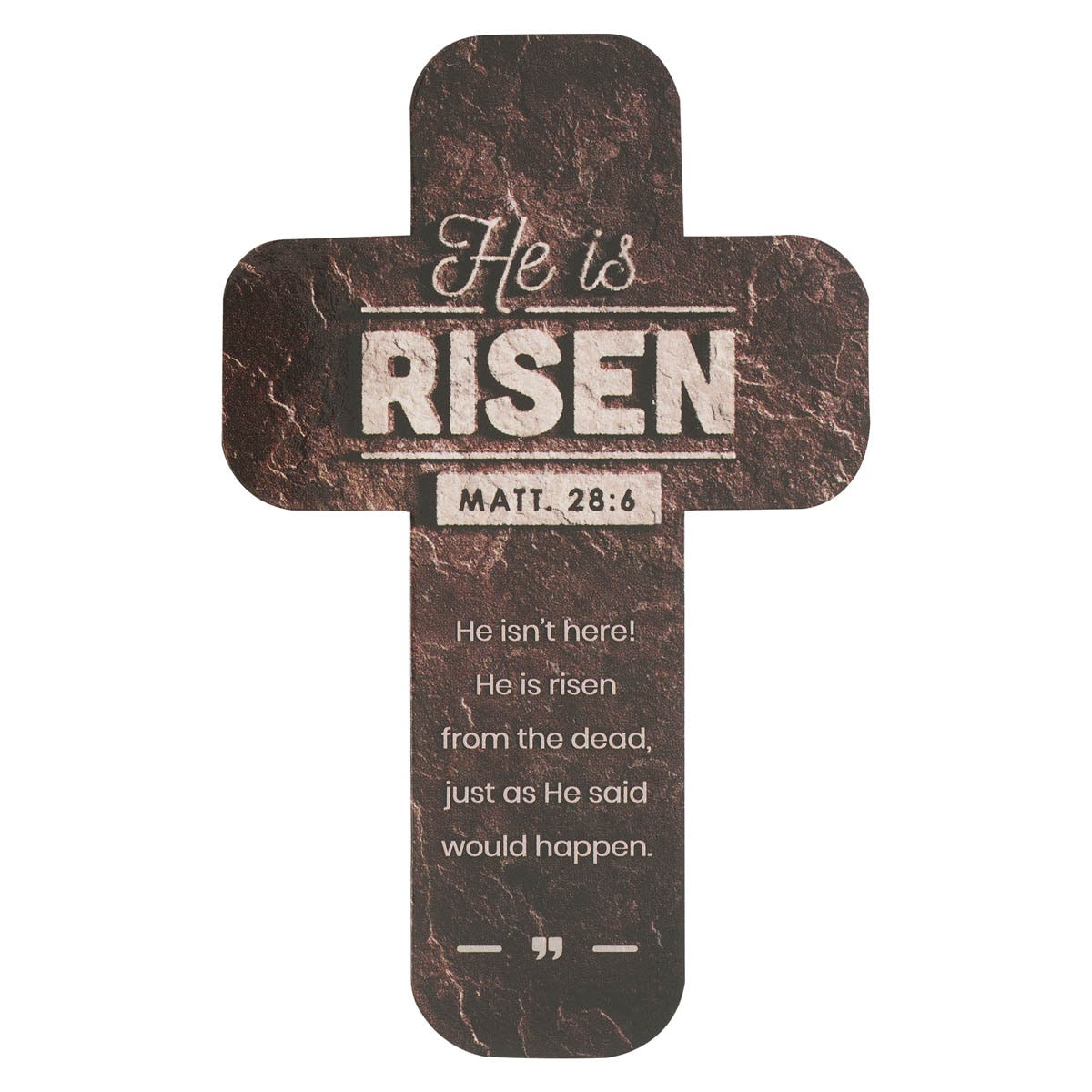 He is Risen Stone Cross Bookmark Set  - Matthew 28:6