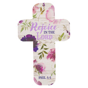 Rejoice in the Lord Puprle Floral Cross Bookmark Set - Philippians  4:4