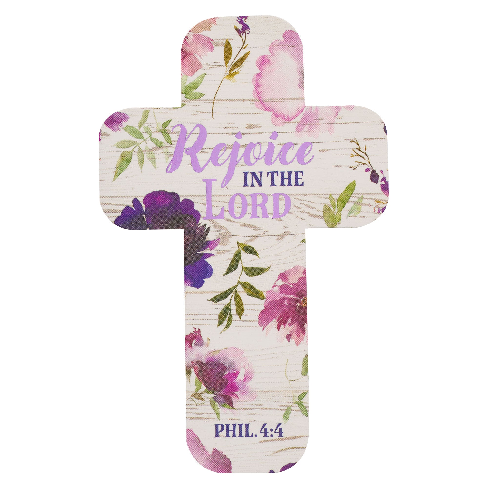 Rejoice in the Lord Puprle Floral Cross Bookmark Set - Philippians  4:4