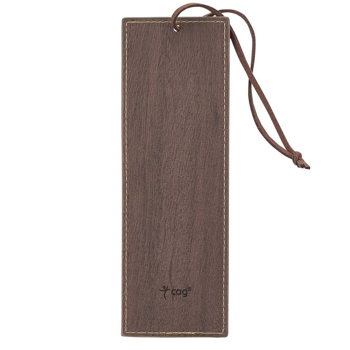 Be Strong and Courageous Walnut-Brown and Tan Faux Leather Bookmark - Joshua 1:9