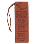 Hope in the Lord Brown Faux Leather Bookmark - Isaiah 40:31