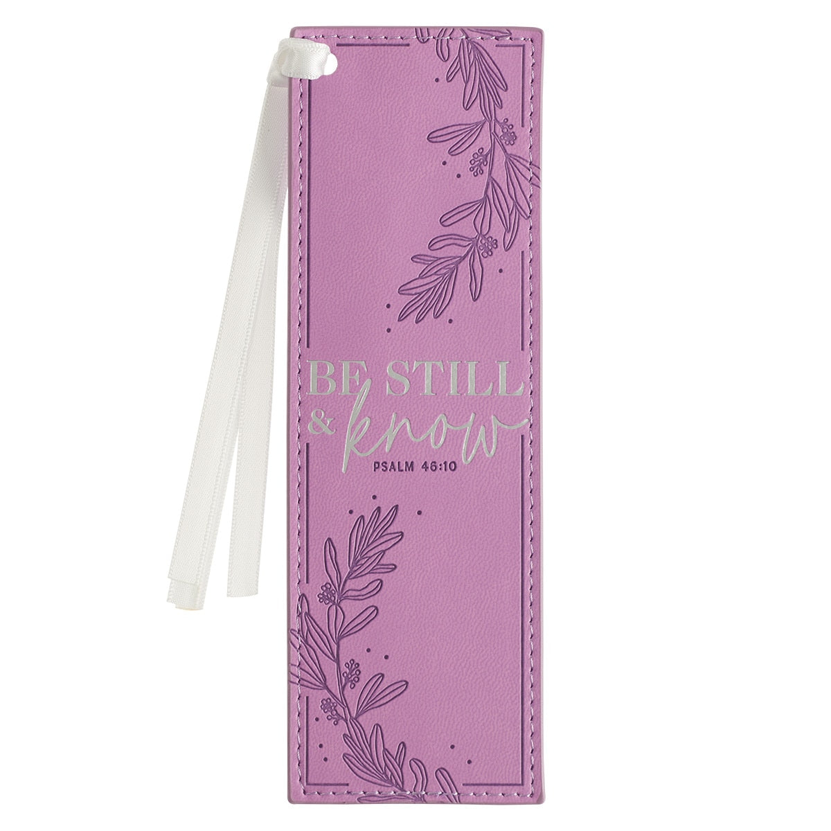 Be Still and Know Lilac Faux Leather Bookmark -  Psalm 46:10