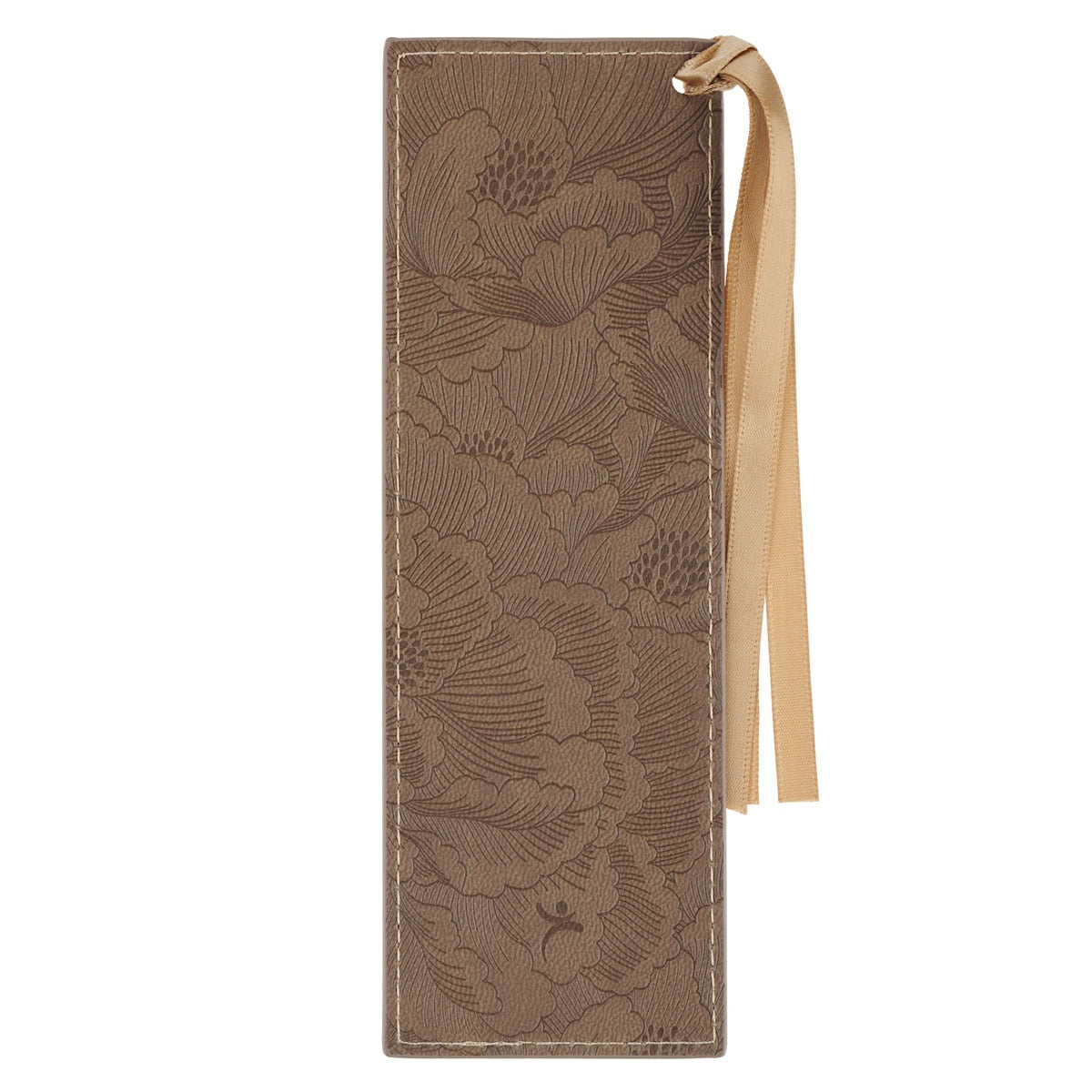 Strong and Courageous Brown Faux Leather Bookmark - Joshua 1:9
