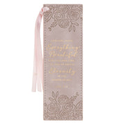 Everything Beautiful Taupe Faux Leather Bookmark - Ecclesiastes 3:11