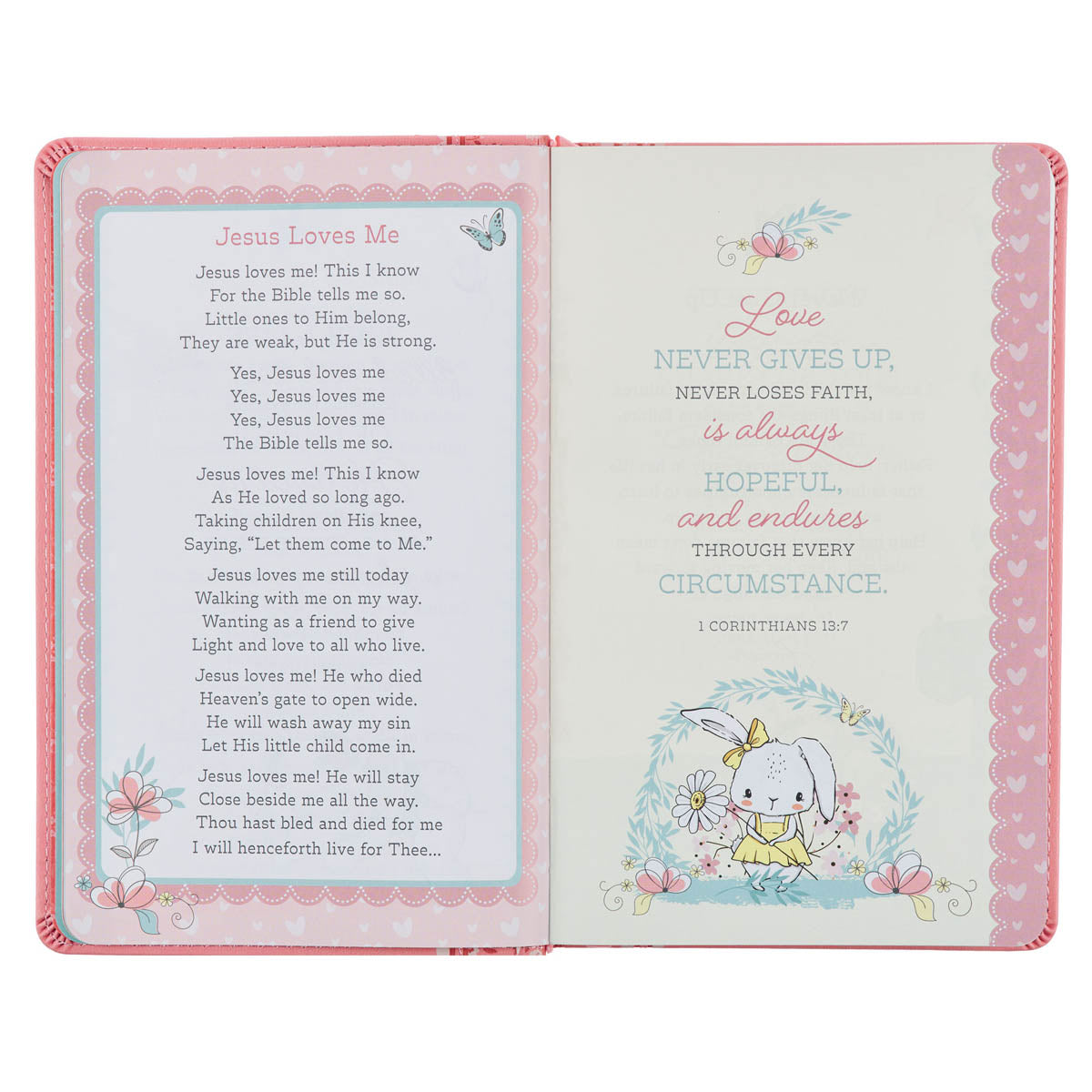 Pink Faux Leather NLT Baby Keepsake Bible for Girls