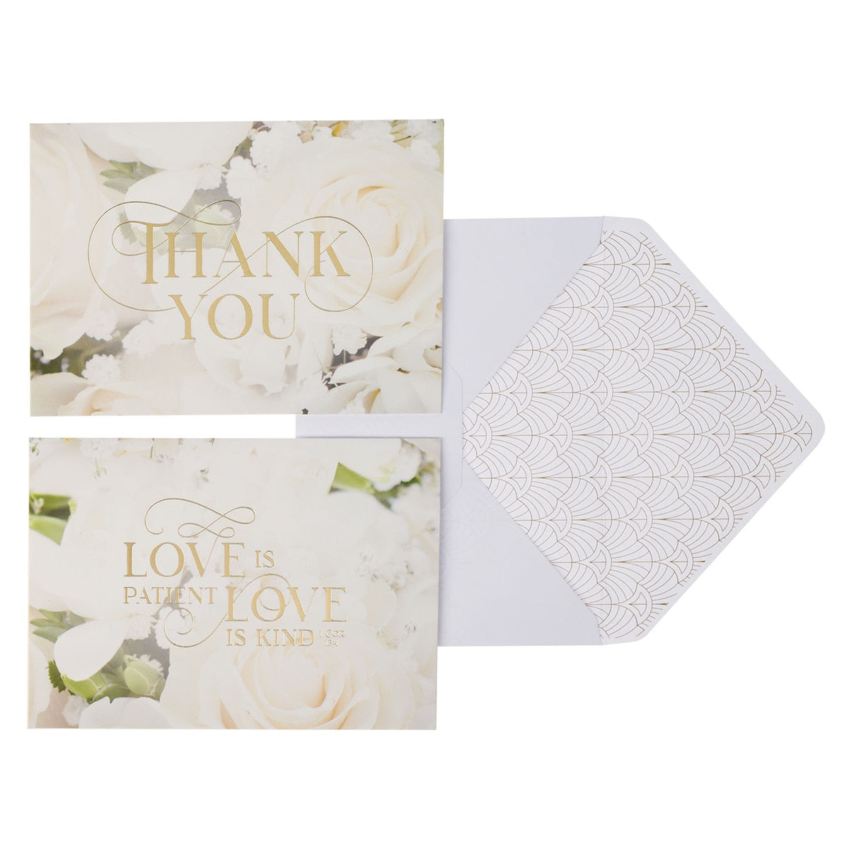 Ivory Rose Wedding Thank You Note Card Set