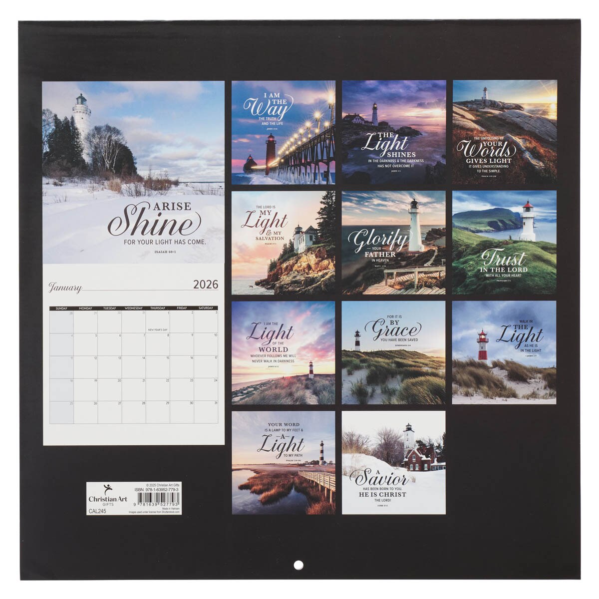 I am the Light of the World Large Wall Calendar - John 8:12