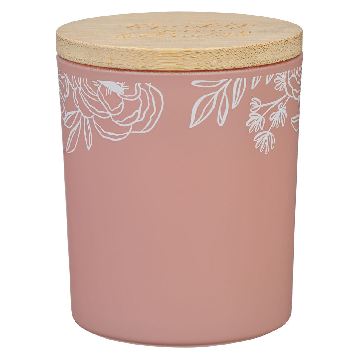 Strength and Dignity Grapefruit Scented Candle in a Peach Glass Jar- Proverbs 31:25