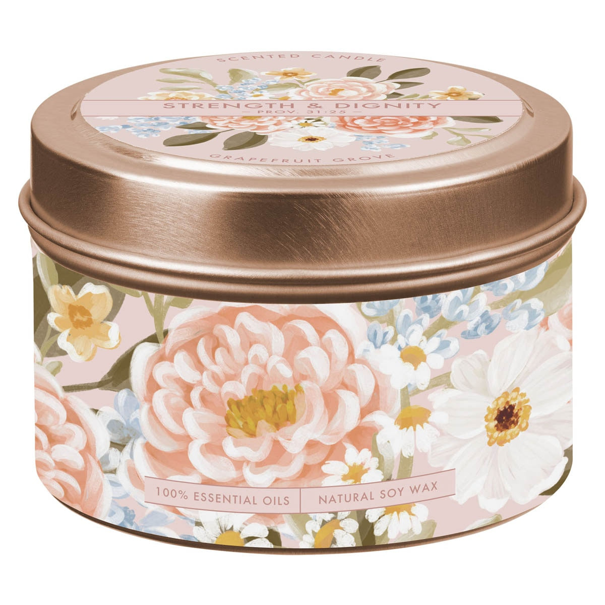 Strength and Dignity Grapefruit Grove Candle in a Tin - Proverbs 31:25