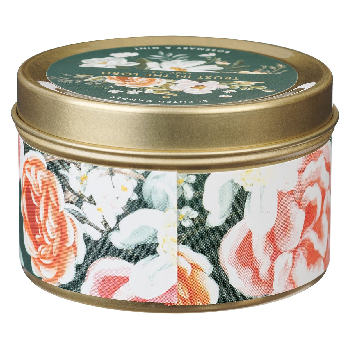Trust in the Lord Rosemary and Mint Candle in a Tin - Proverbs 3:5