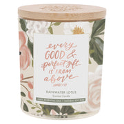 Every Good and Perfect Gift Rainwater Lotus Scented Candle - James 1:17