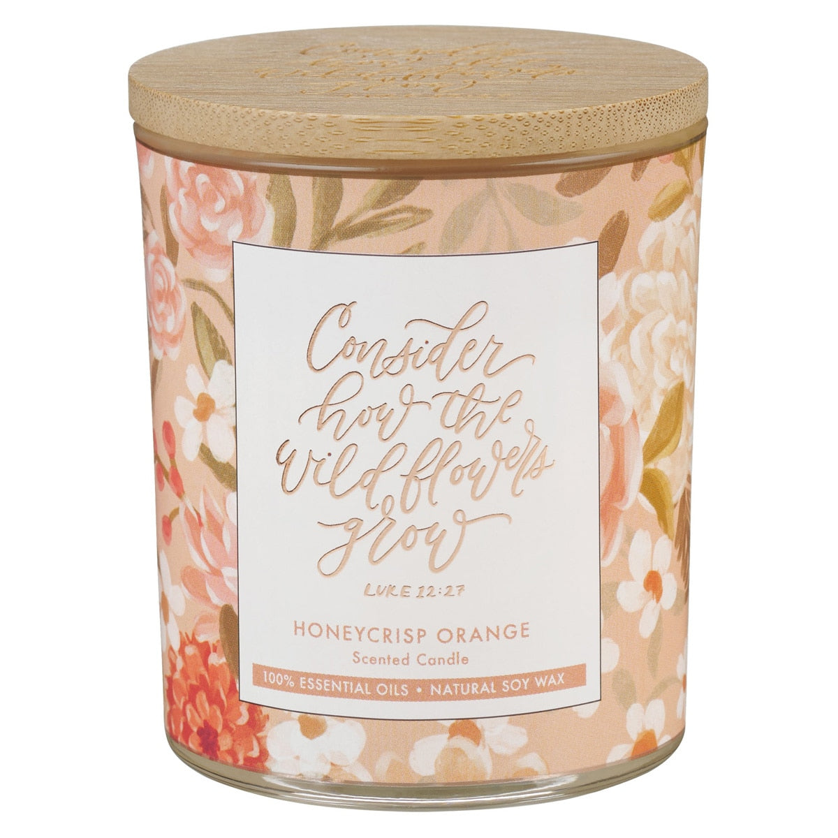 Wildflowers Honeycrisp Orange Scented Candle in Glass Jar - Luke 12:27