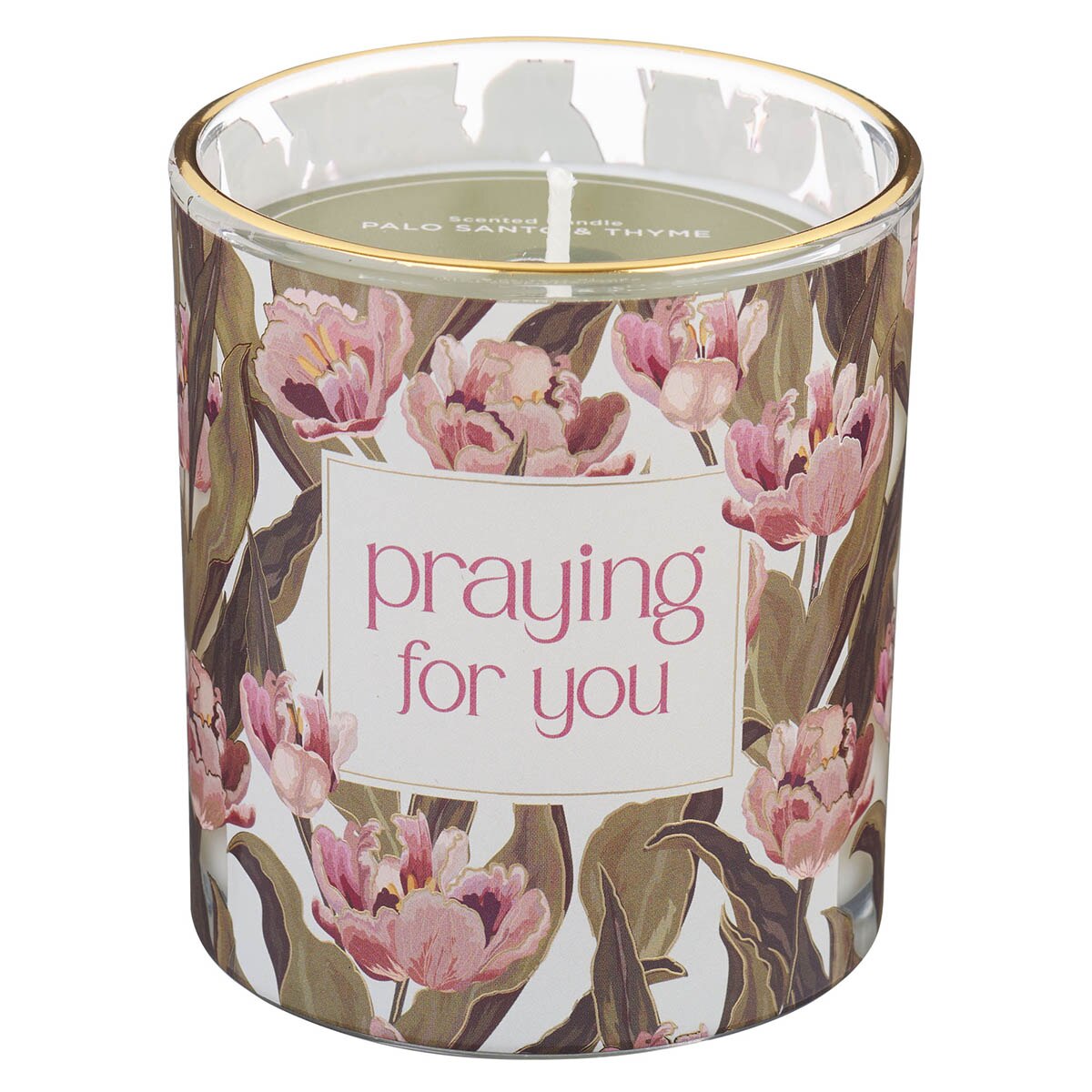 Praying for You Palo Santo and Thyme Scented Candle in a Glass Jar