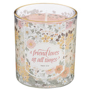 A Friend Loves at All Times Grapefruit Grove Scented Candle in a Glass Jar - Proverbs 17:17