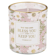 Bless and Keep You Cactus Blossom and Coconut Scented Candle in Glass Jar - Numbers 6:24