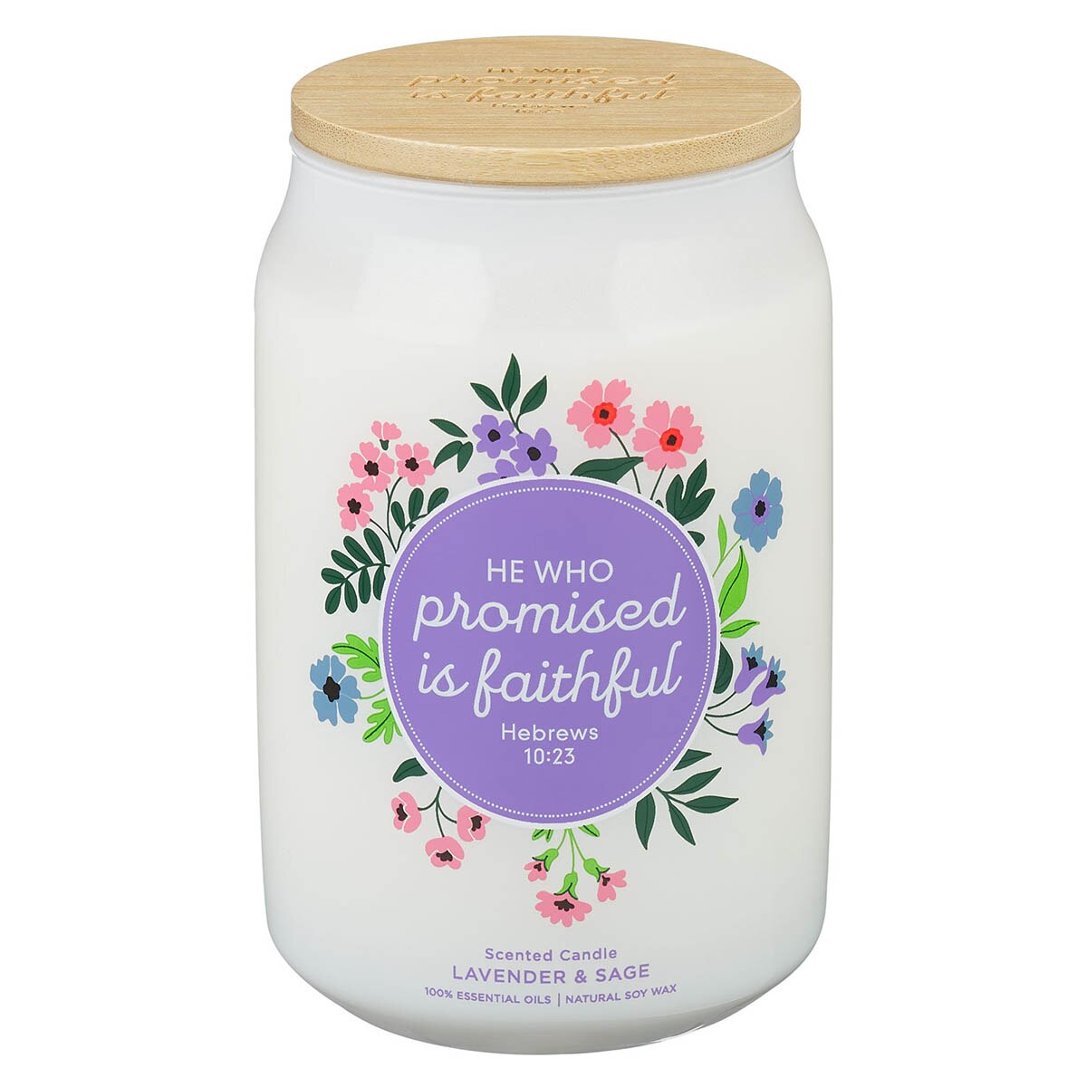 Faithful Promise Lavender and Sage Scented Candle - Hebrews 10:23