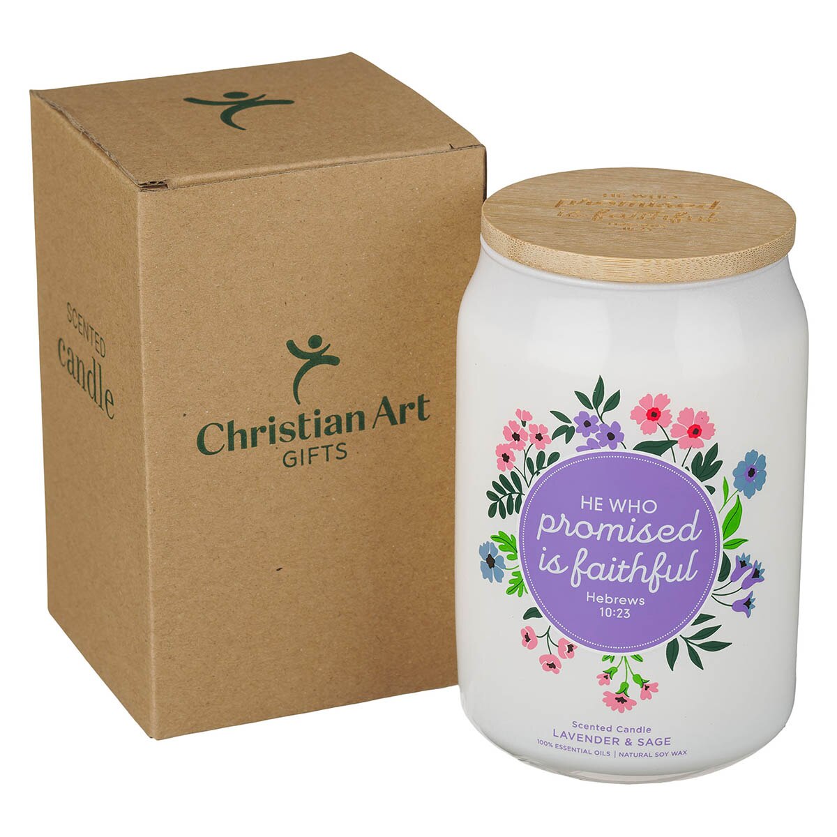 Faithful Promise Lavender and Sage Scented Candle - Hebrews 10:23