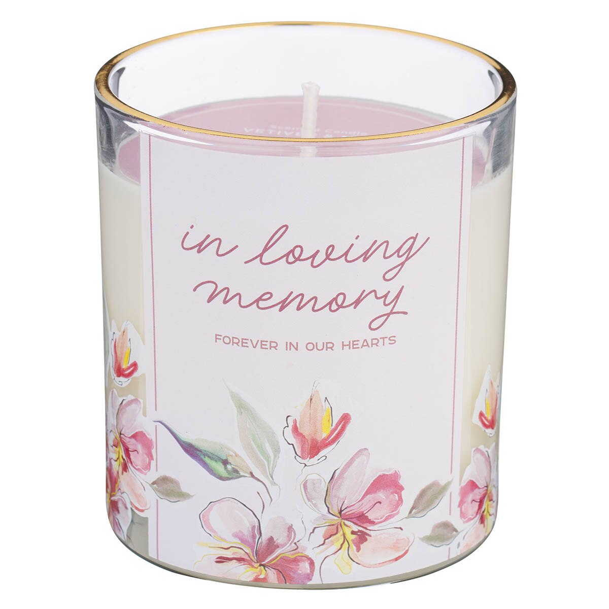 In Loving Memory Vetiver and Moss Scented Candle in a Glass Jar 