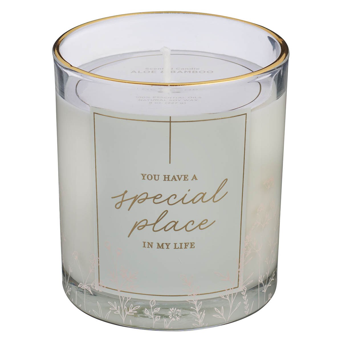 You Have a Special Place in My Life Aloe and Bamboo Scented Candle in a Glass Jar