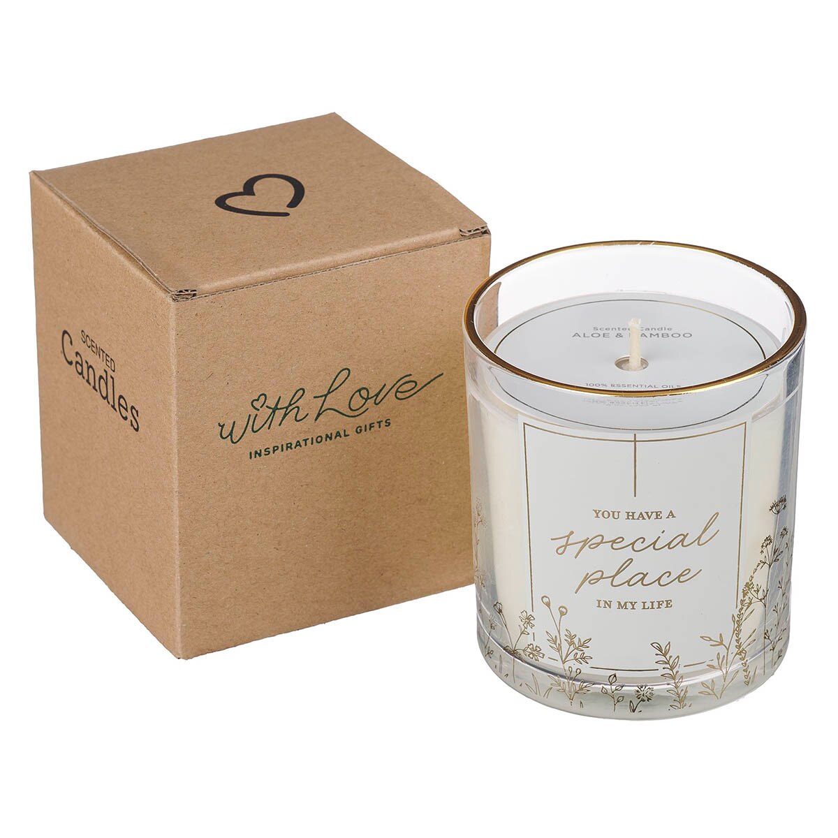 You Have a Special Place in My Life Aloe and Bamboo Scented Candle in a Glass Jar