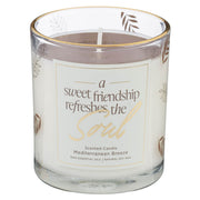 A Sweet Friendship Mediterranean Breeze Scented Candle in a Glass Jar
