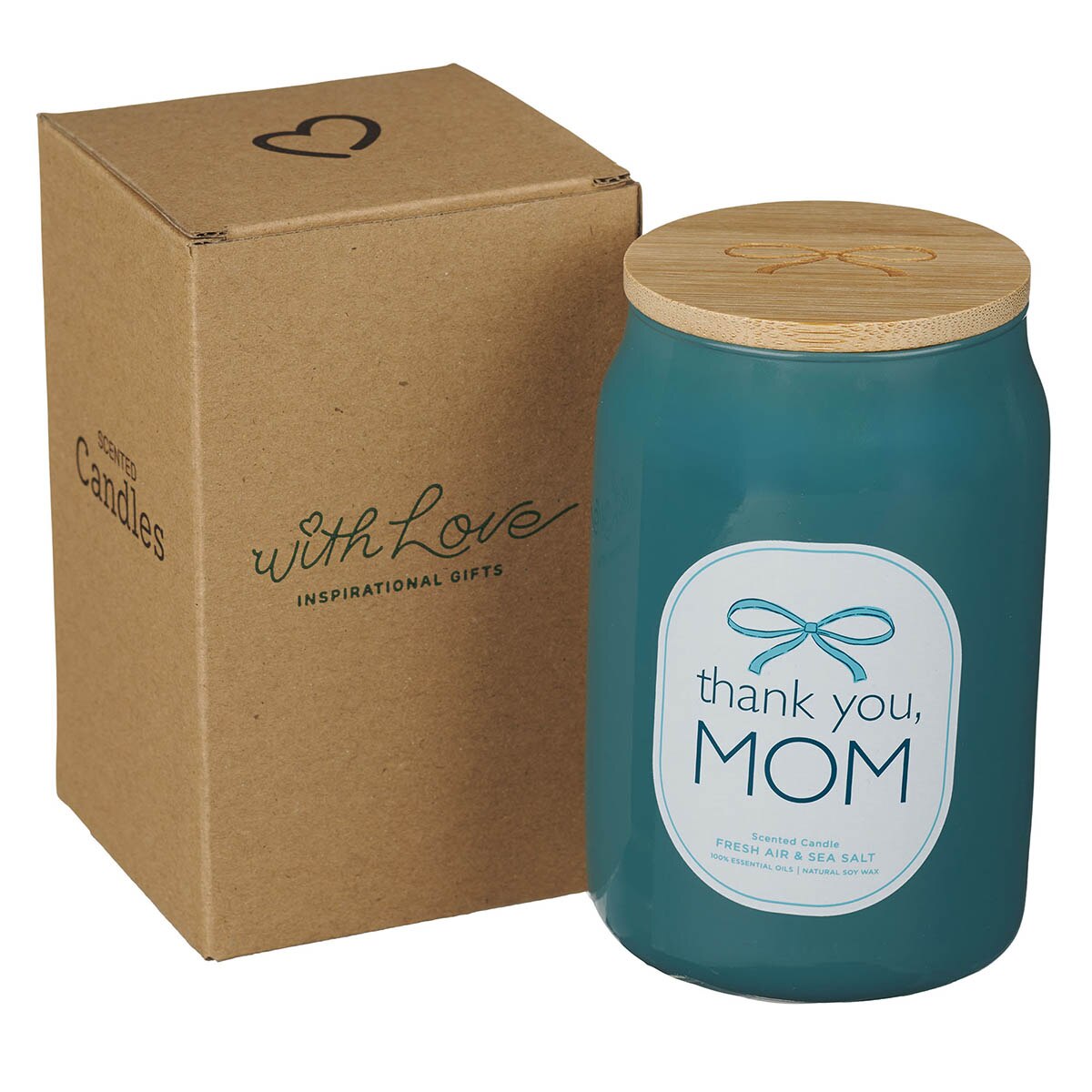Thank You, Mom Fresh Air and Sea Salt Scented Candle in Glass Jar
