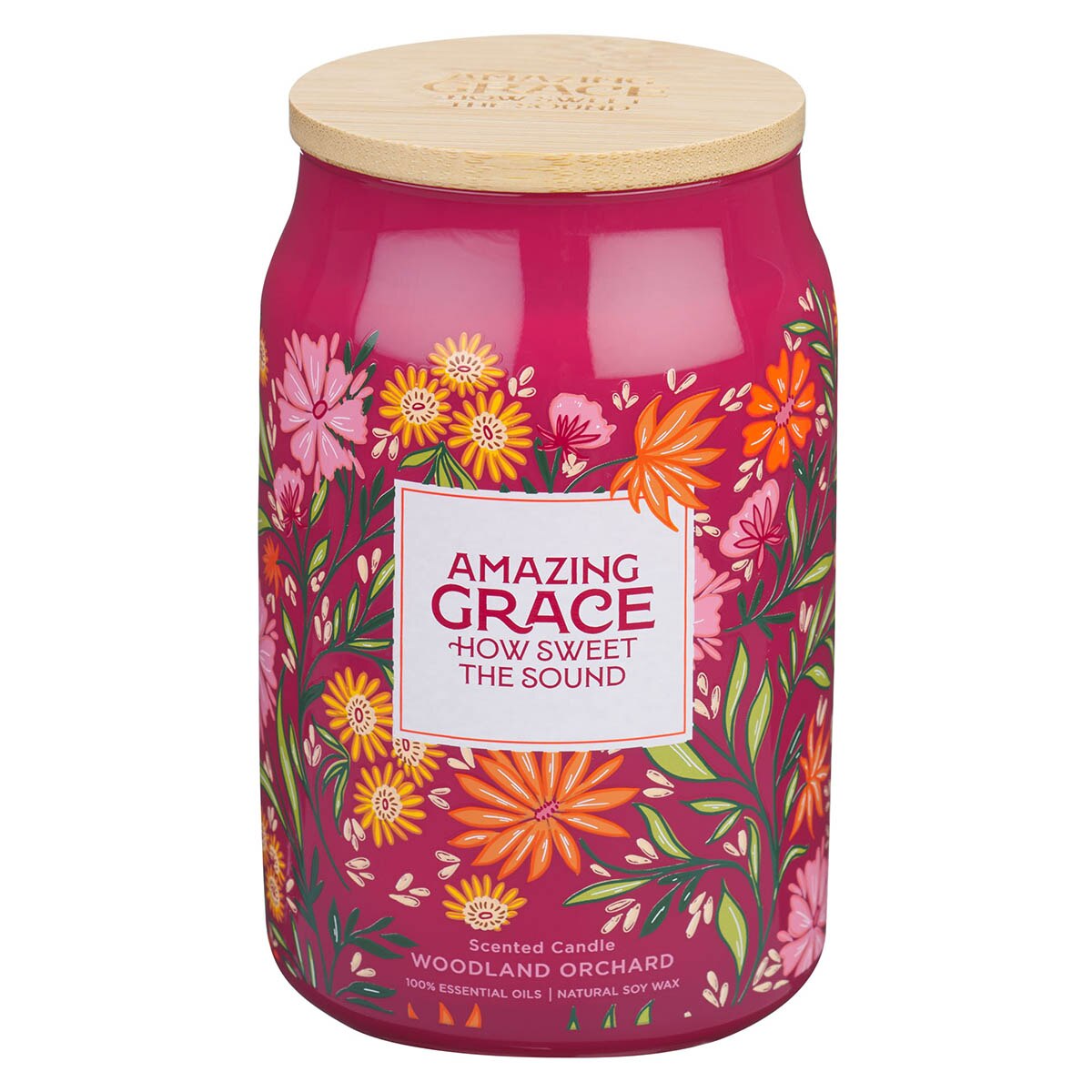 Amazing Grace Woodland Orchard Scented Candle in a Glass Jar