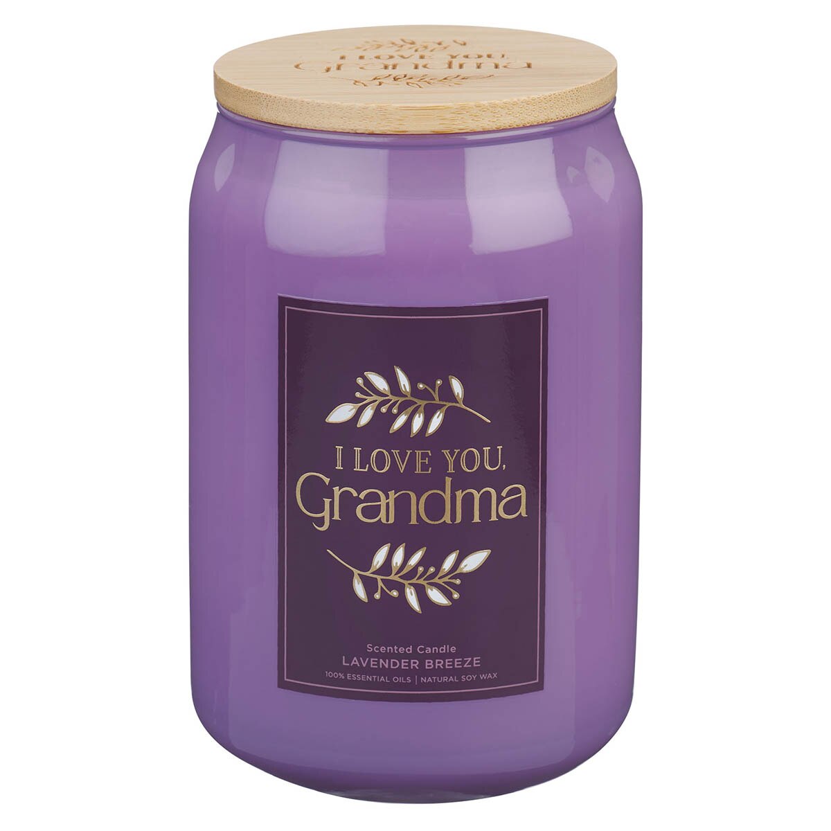 I Love You, Grandma Lavender Breeze Scented Candle in a Glass Jar