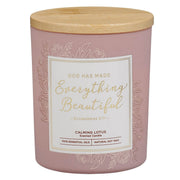 Everything Beautiful Calming Lotus Scented Candle in a Glass Jar - Ecclesiastes 3:11