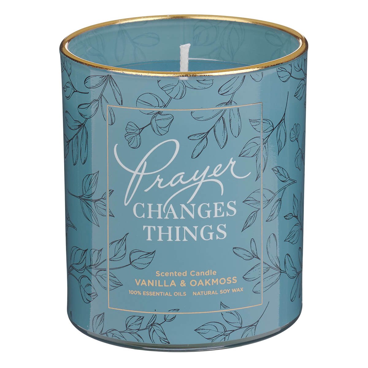 Prayer Changes Things Vanilla & Oakmoss Scented Candle in a Glass Jar