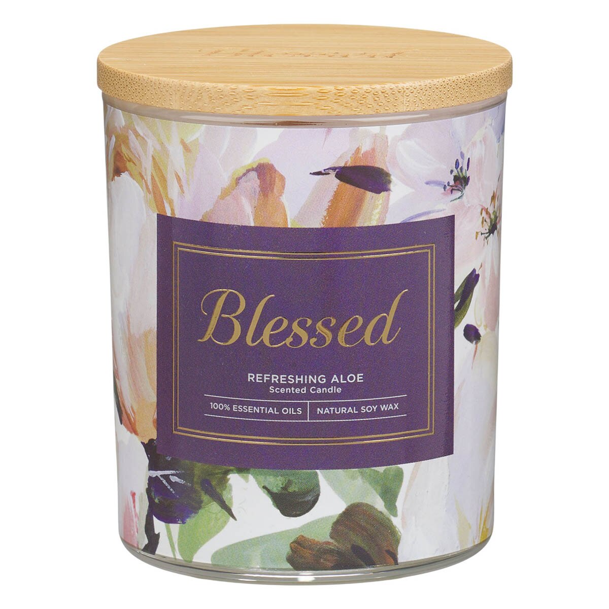Blessed Refreshing Aloe Scented Candle in a Glass Jar