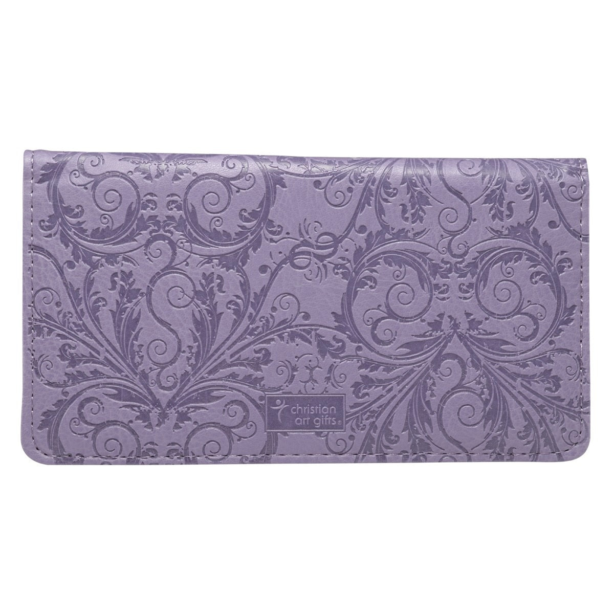 Be Still Purple Faux Leather Checkbook Cover - Psalm 46:10